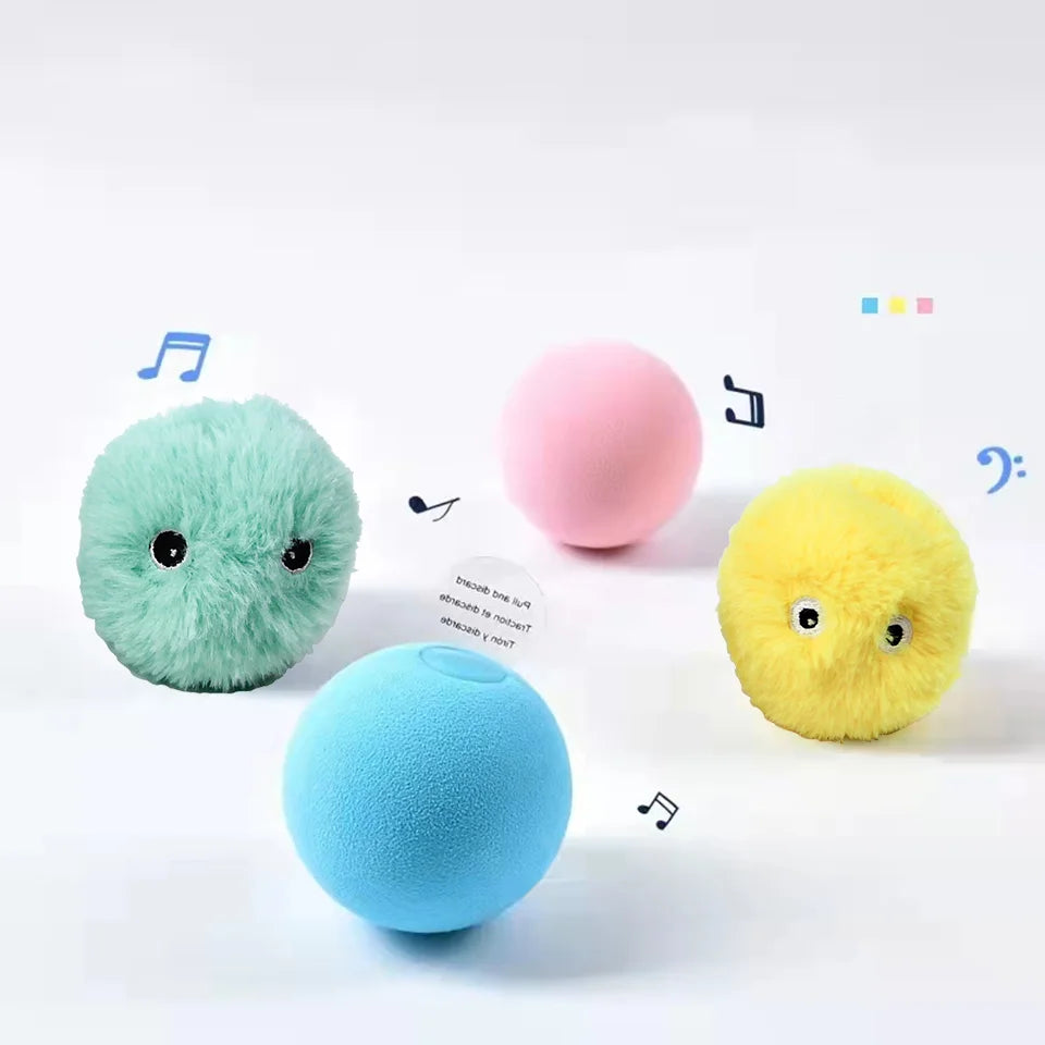 ZooFlex Interactive Cat Toy Ball – Smart Touch-Activated Plush Squeaky Toy