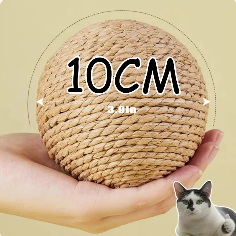 ZooFlex 10cm Sisal Cat Scratching Ball – Interactive Rattle Toy for Kittens
