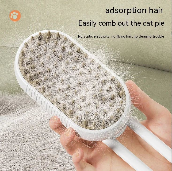 ZooFlex Electric Spray Pet Grooming Brush – Cat & Dog Hair Removal Massage Comb