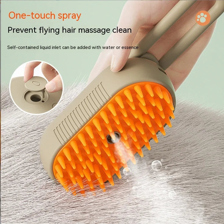ZooFlex Electric Spray Pet Grooming Brush – Cat & Dog Hair Removal Massage Comb
