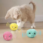 ZooFlex Interactive Cat Toy Ball – Smart Touch-Activated Plush Squeaky Toy