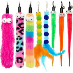 ZooFlex Interactive Cat Feather Wand Toy – Fuzzy Teaser with Refills (1–8 PCs)