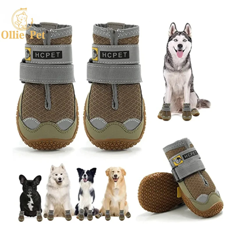 ZooFlex Waterproof Silicone Dog Boots – Anti-Slip Rain & Snow Shoes for Medium & Large Dogs