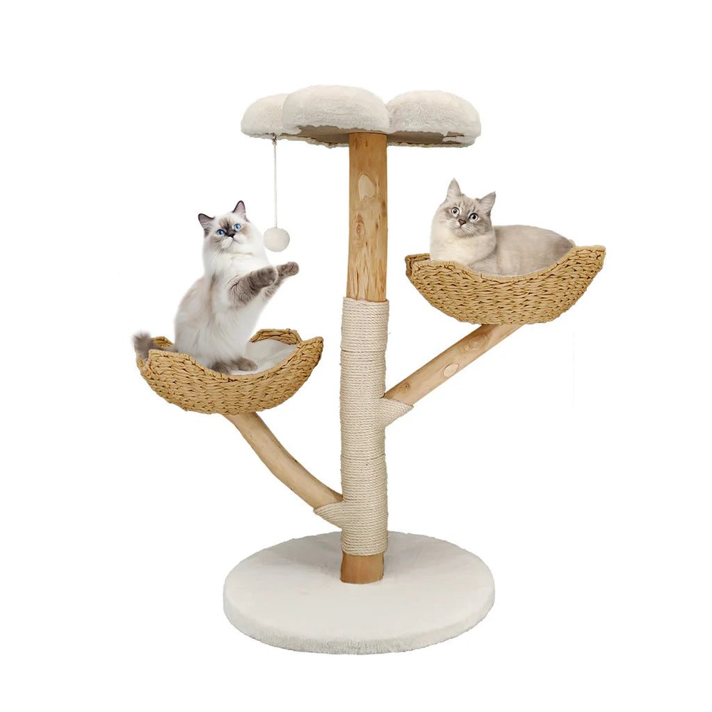 ZooFlex Modern Cat Tree – Plush Climbing Tower & Sisal Scratcher