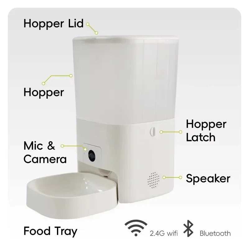 ZooFlex 6L Smart WiFi Pet Feeder – Automatic Dog & Cat Food Dispenser with 1080P Camera