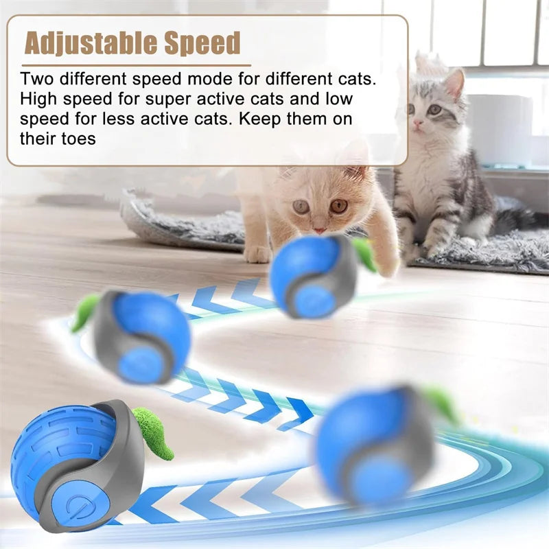 ZooFlex Smart Interactive Cat Toy Ball – Automatic Rolling USB Rechargeable Pet Toy