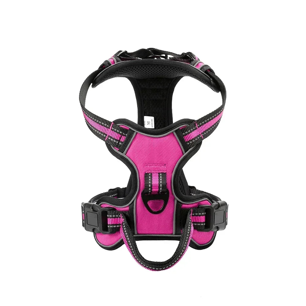 ZooFlex Adjustable Reflective No-Pull Dog Harness – Soft Breathable Nylon Vest