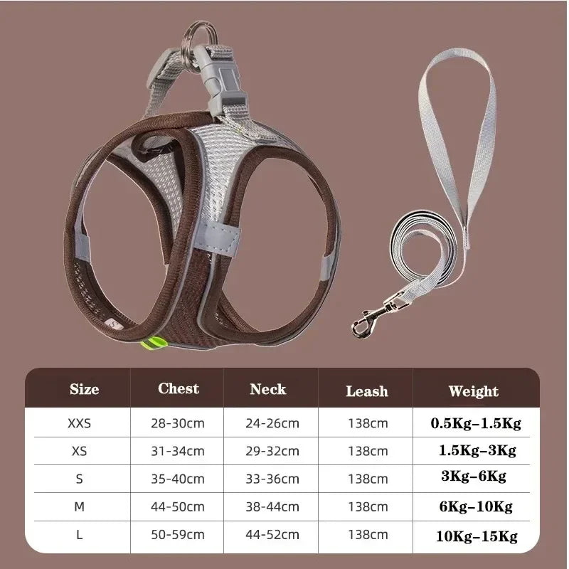 ZooFlex Adjustable Soft Mesh Dog & Cat Harness – Breathable Walking Vest