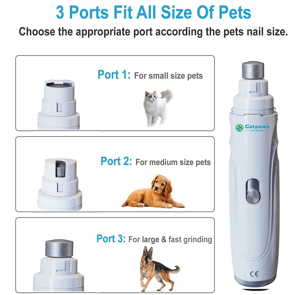 ZooFlex USB Rechargeable Dog Nail Grinder – Quiet Electric Nail Trimmer for Dogs & Cats