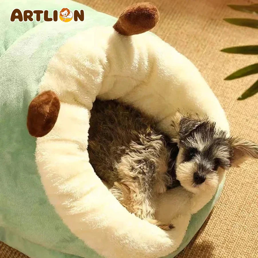 ZooFlex Soft Plush Dog Cave Bed – Warm Cozy Sleeping Nest for Dogs & Cats