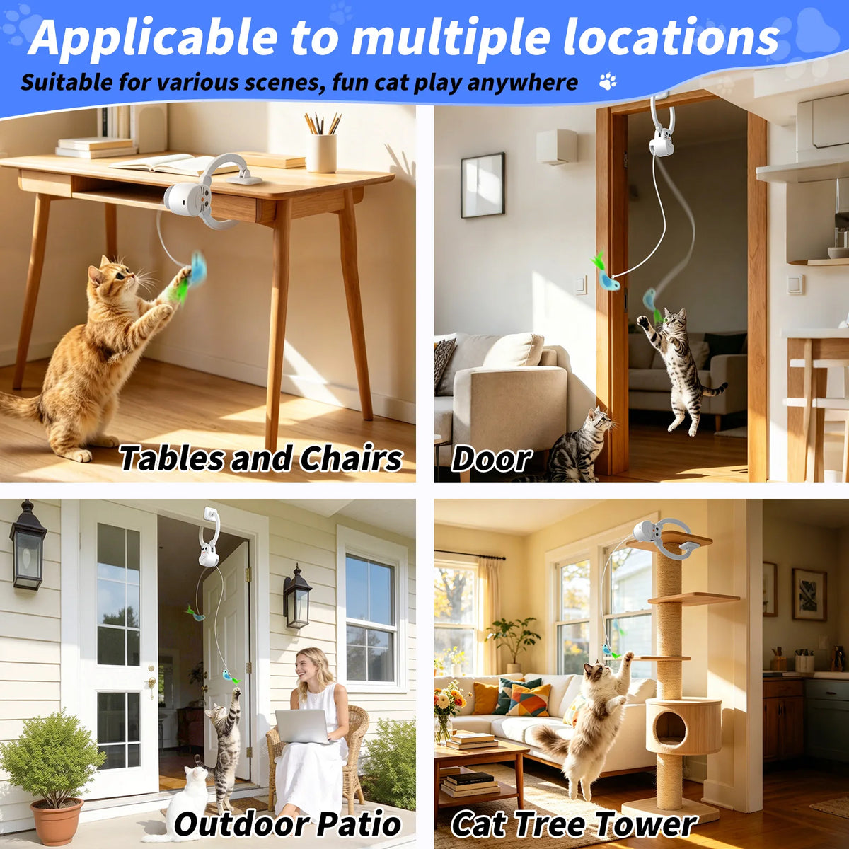 ZooFlex Rechargeable Interactive Hanging Cat Toy – Automatic Teaser for Indoor Cats