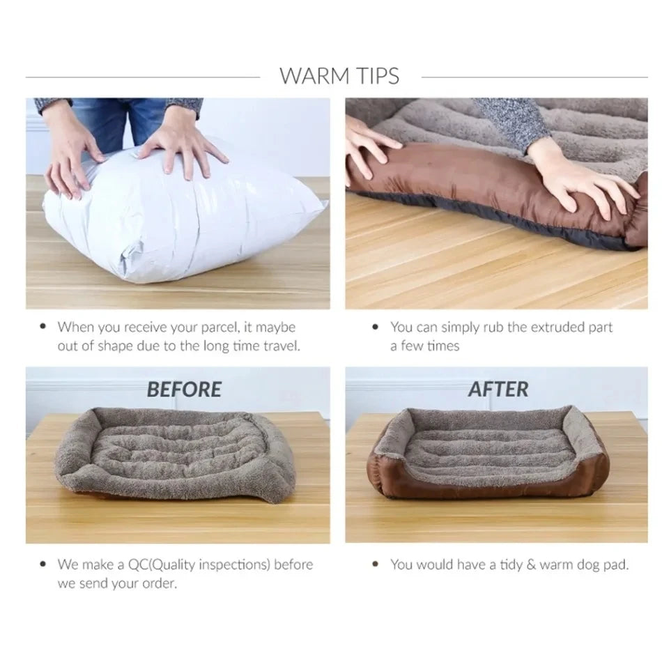 ZooFlex Washable Dog Sofa Bed – Soft Warm Square Cushion for Dogs & Cats