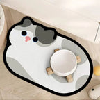 ZooFlex Waterproof Cat Face Feeding Mat – Non-Slip Pet Food Bowl Placemat