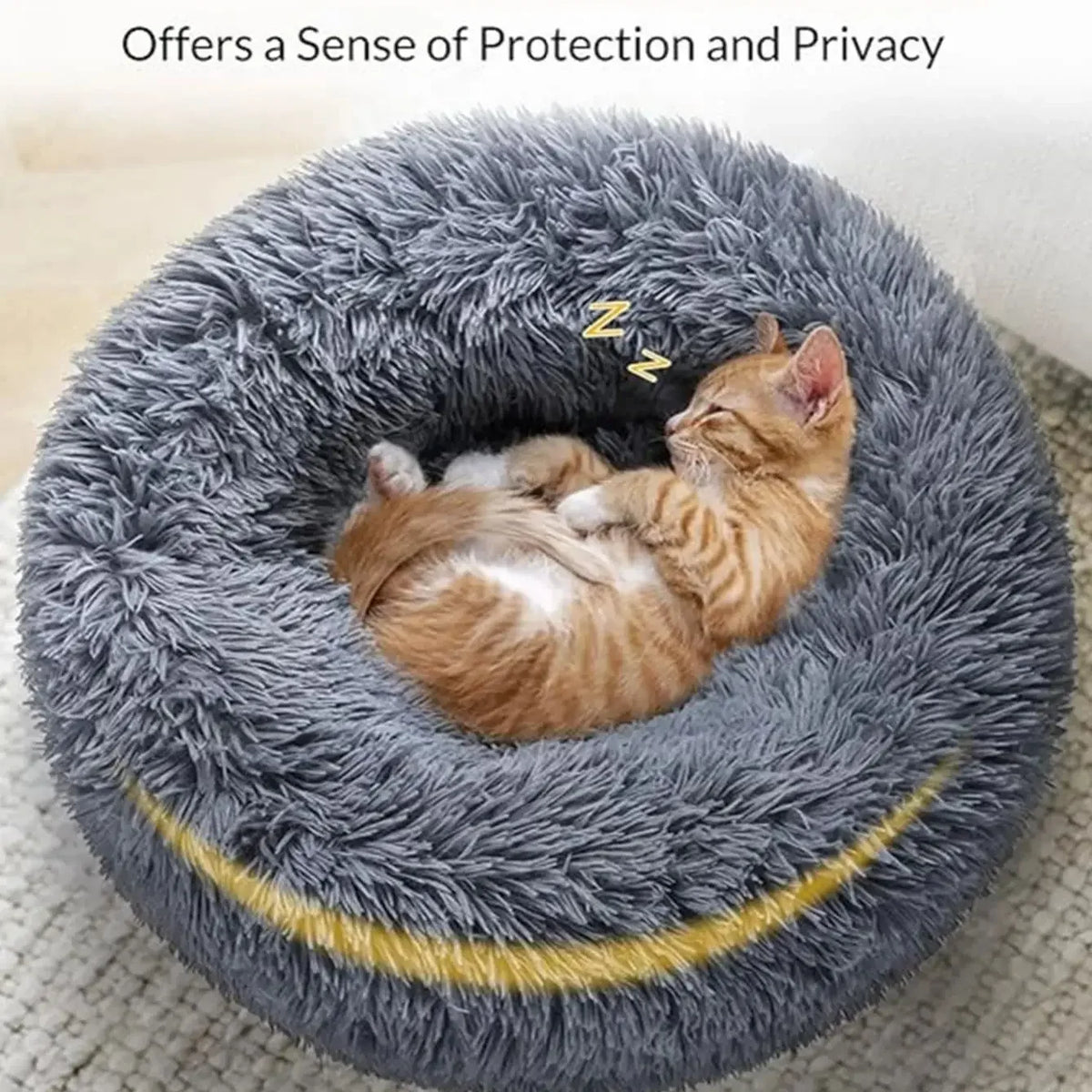 ZooFlex Round Plush Dog & Cat Bed – Super Soft Warm Pet Bed (40–90cm)