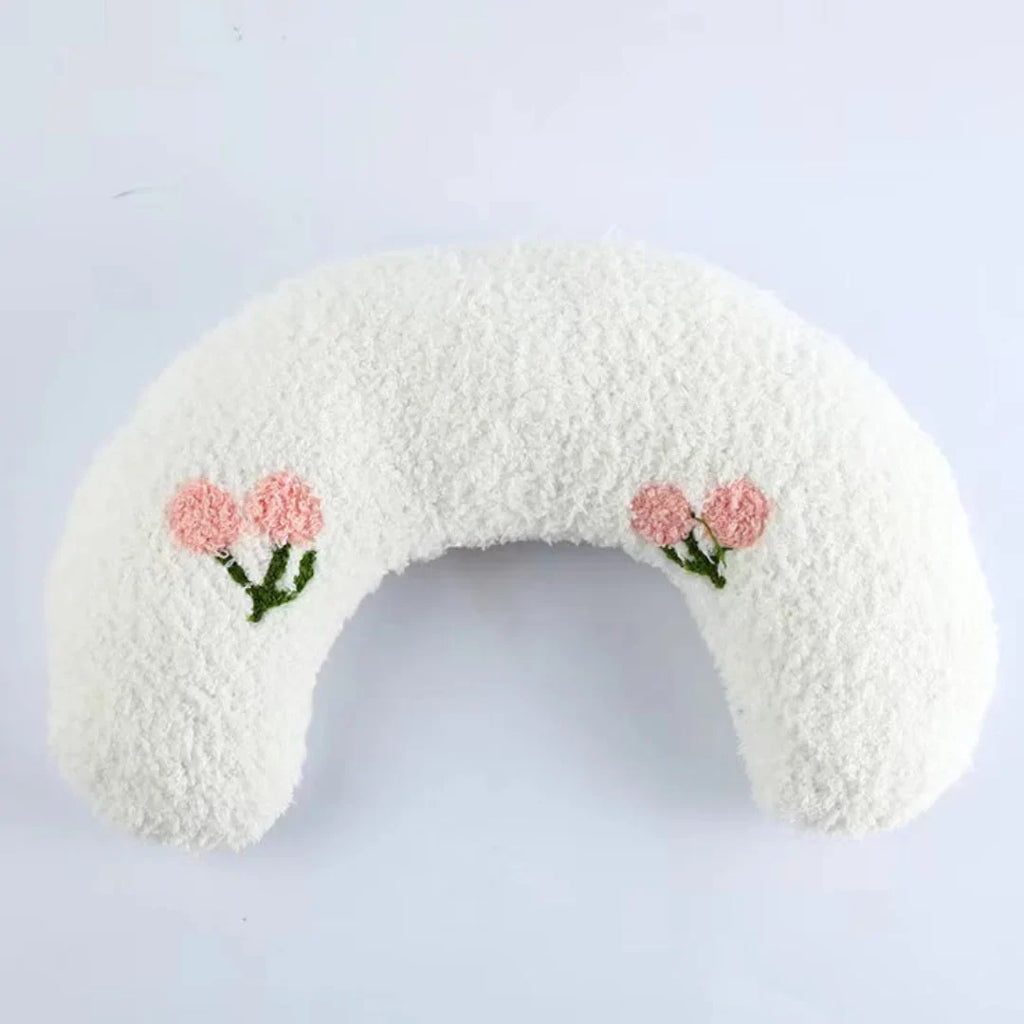 White ergonomic dog support pillow