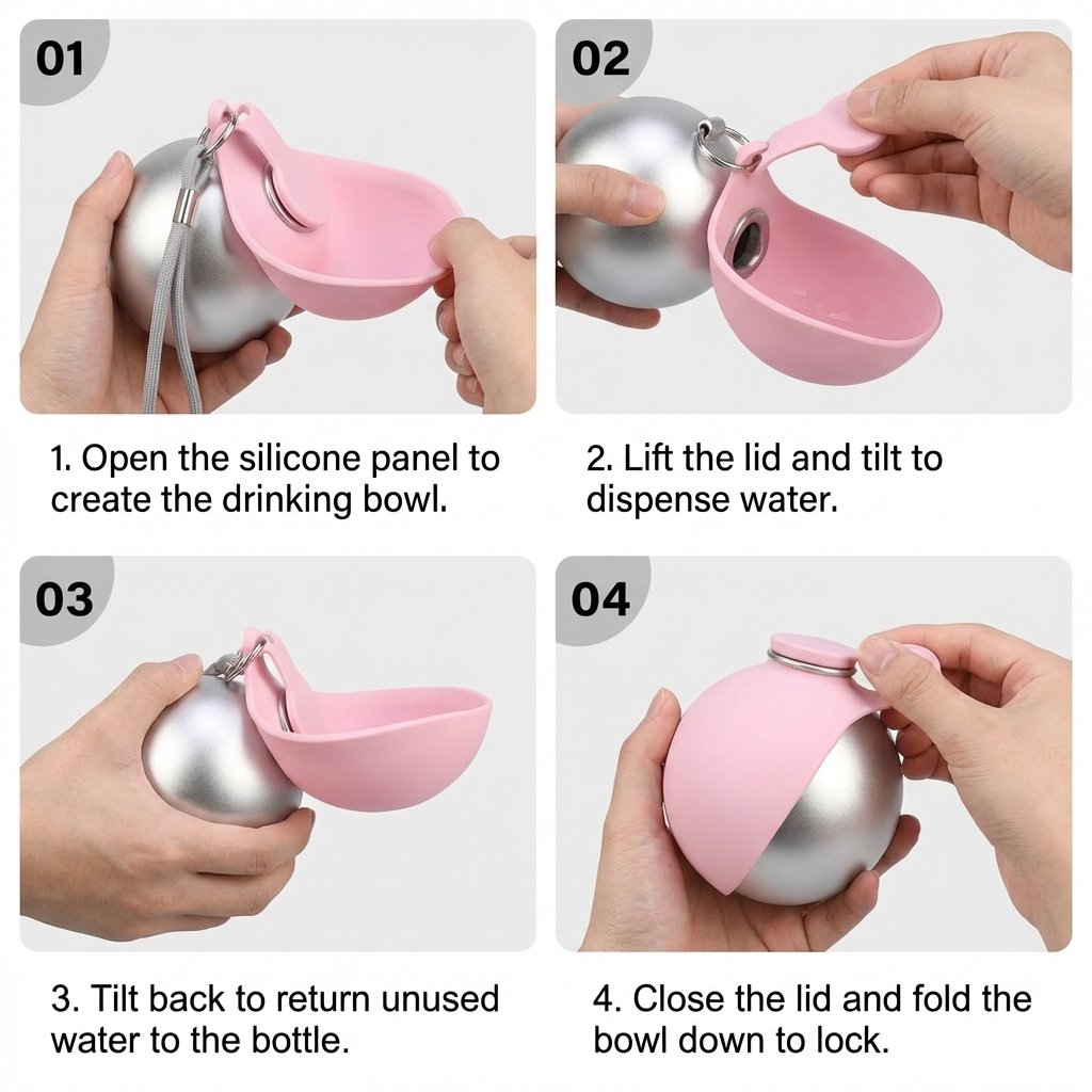 2-in-1 Dog Travel Water Bottle