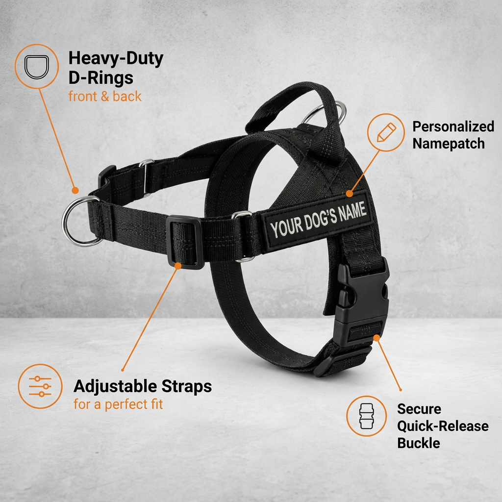 Personalized Reflective No-Pull Dog Harness
