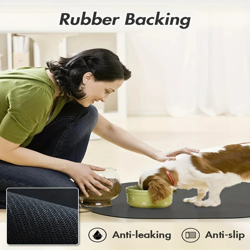 Pet Solid Color Oval Mat