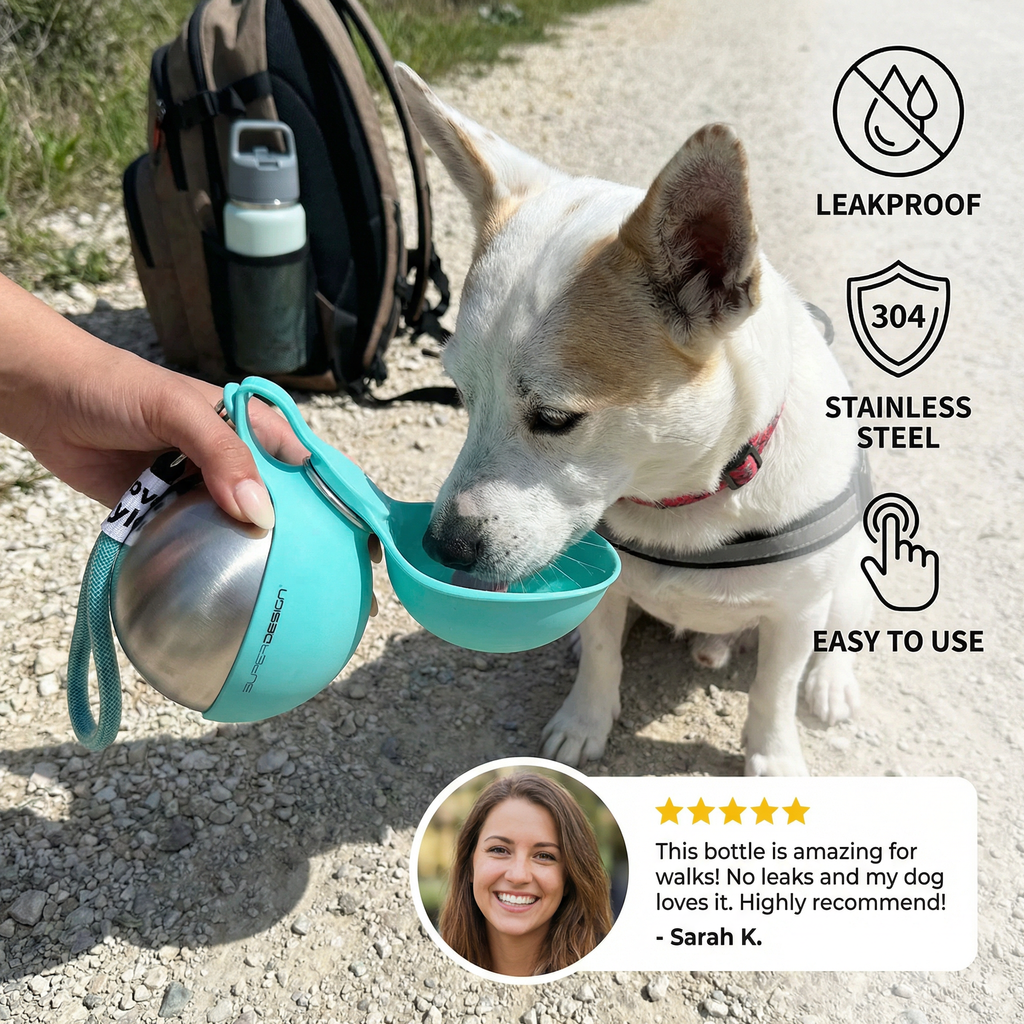 2-in-1 Dog Travel Water Bottle
