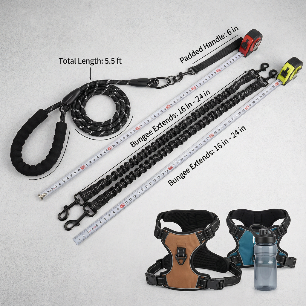 2-in-1 Double Dog Lead with 360 Swivel